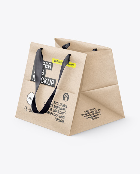Paper Shopping Bags with Fabric Handles Mockups
