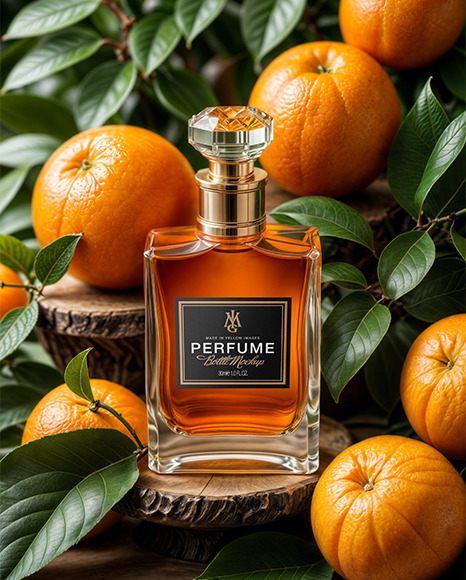 Clear Glass Perfume Bottle Mockup