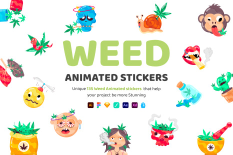 Animated Weed Stickers