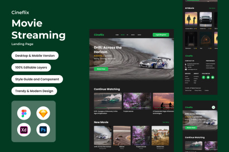 Cineflix - Movie Streaming Landing Page V2