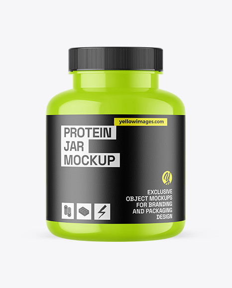 Glossy Protein Jar Mockup