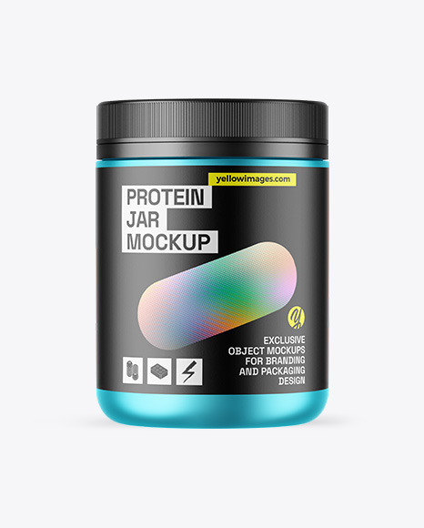 Matte Metallic Protein Jar Mockup