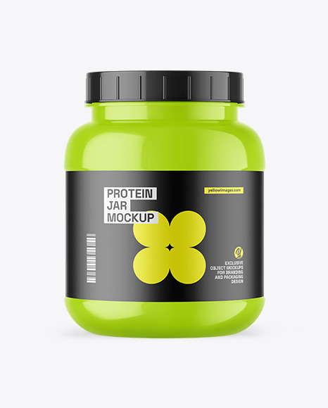 Glossy Protein Jar Mockup