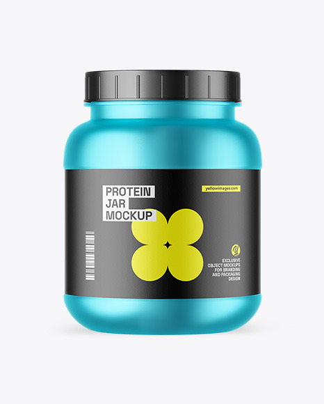 Matte Metallic Protein Jar Mockup