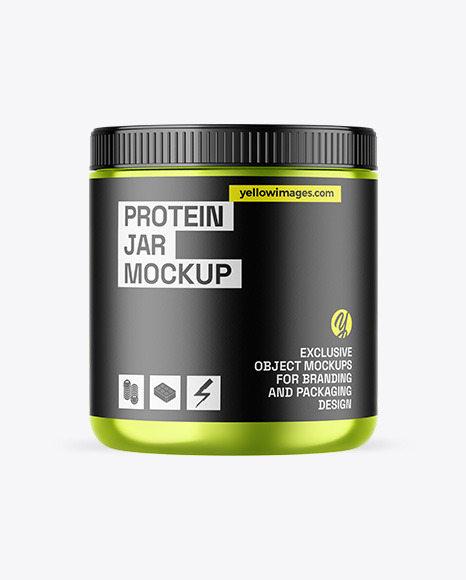 Metallic Protein Jar Mockup