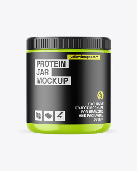 Glossy Protein Jar Mockup