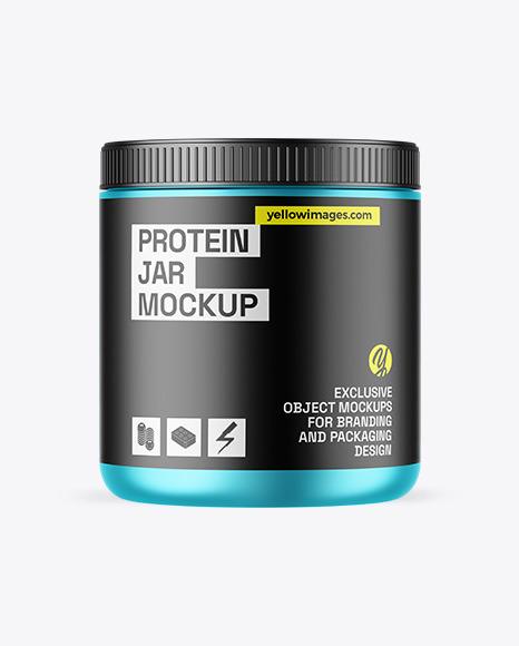 Matte Metallic Protein Jar Mockup