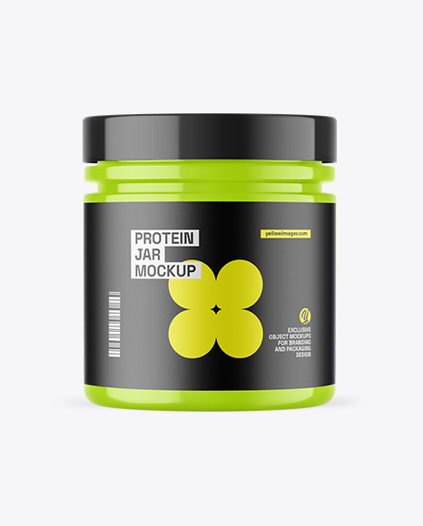 Glossy Protein Jar Mockup