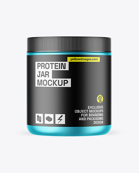 Matte Metallic Protein Jar Mockup