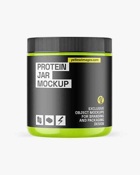 Glossy Protein Jar Mockup