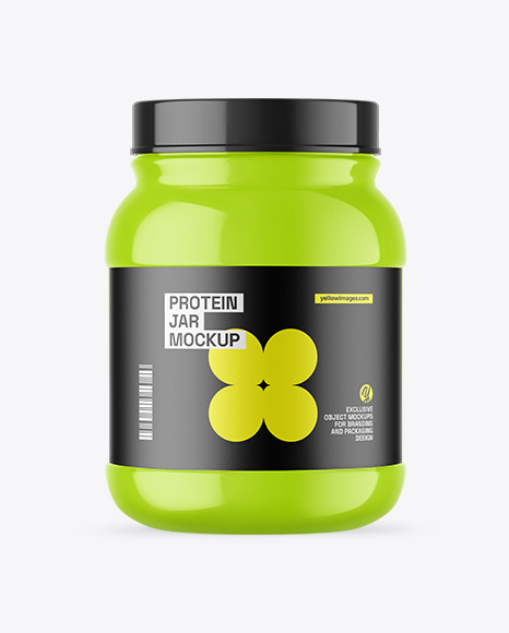 Glossy Protein Jar Mockup