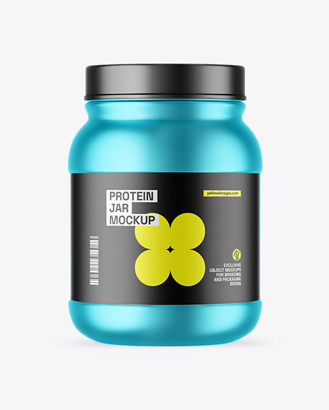 Matte Metallic Protein Jar Mockup