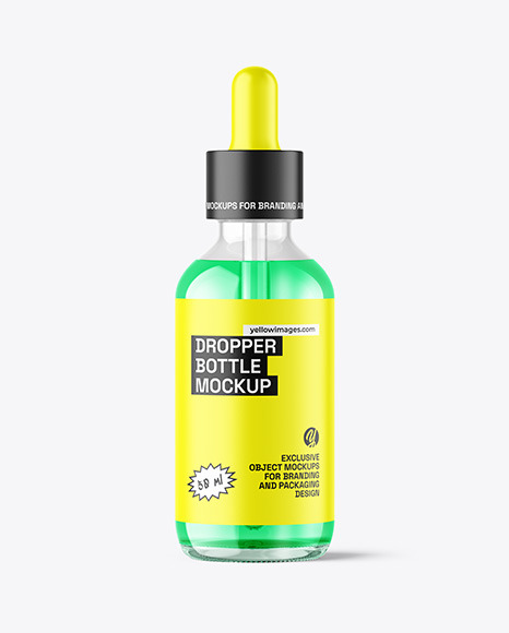 Color Liquid Glass Dropper Bottle Mockup