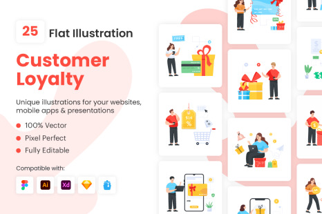 Flat Customer Loyalty Illustrations