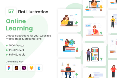 Flat Online Learning Illustrations