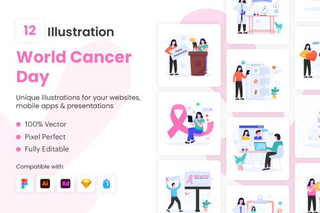 World Cancer Day Illustrations