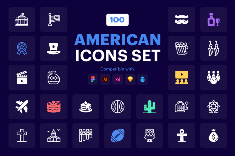 American Icons Set