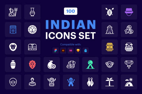 Indian Icons Set