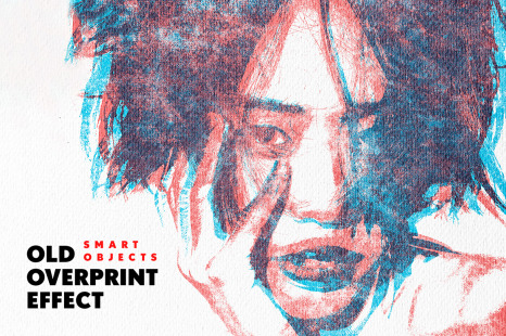 Vintage Duotone Overprint Photo Effect