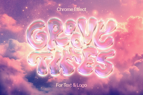 Dreamy Chrome Text &amp; Logo Effect