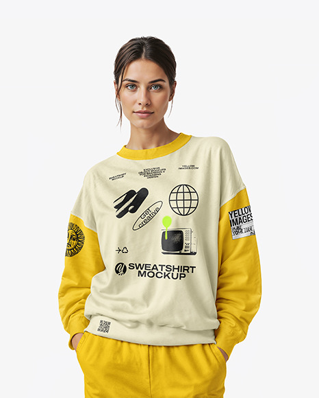 Woman in a Sweatshirt Mockup