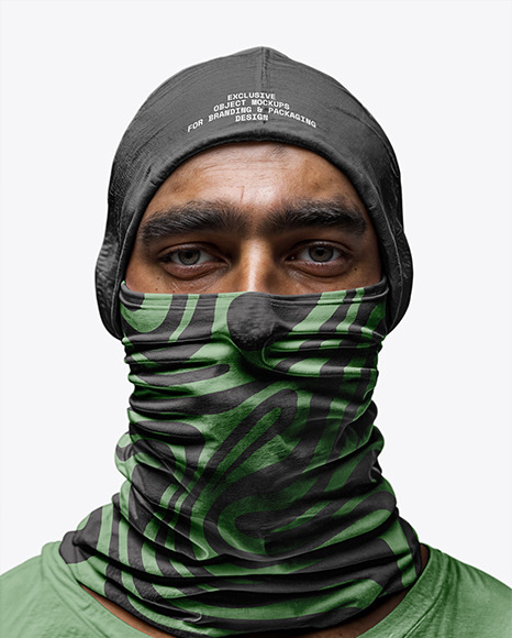 Man Wearing a Ski Mask Mockup