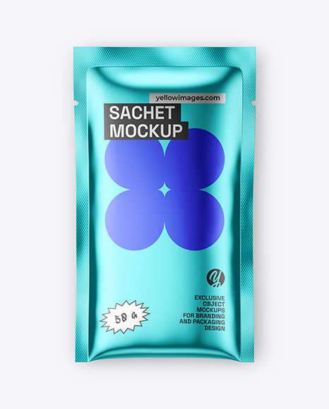 Metallic Sachet Mockup