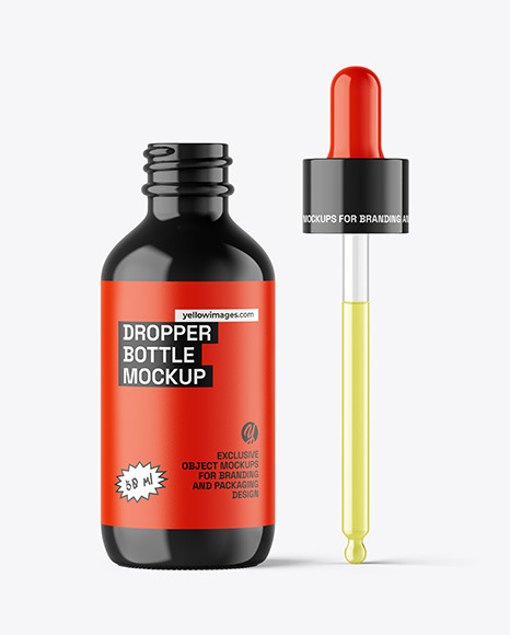 Glossy Dropper Bottle Mockup
