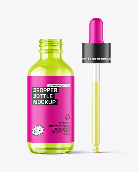 Clear Glass Dropper Bottle Mockup