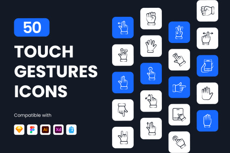 Touch Gestures Icons