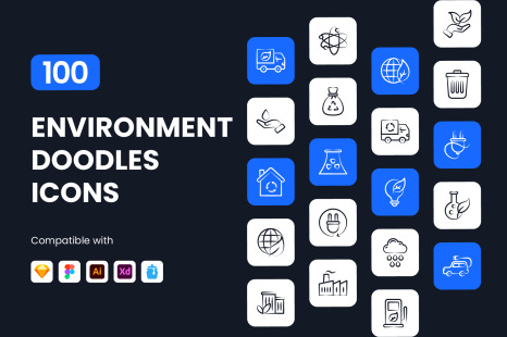 Environment Doodle Icon Set