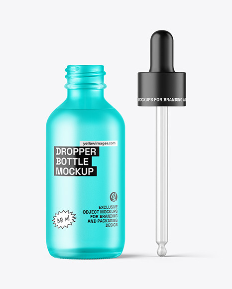 Frosted Glass Dropper Bottle Mockup