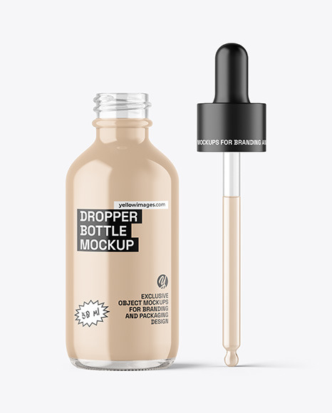 Clear Glass Dropper Bottle Mockup