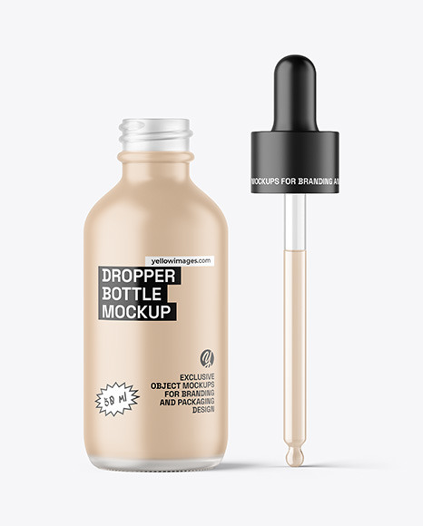 Frosted Glass Dropper Bottle Mockup