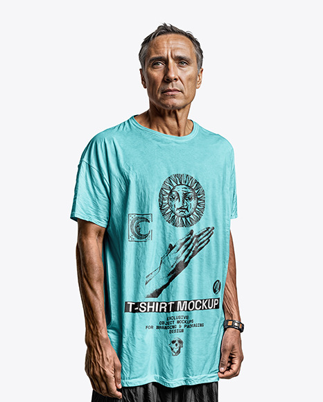 Man Wearing an Oversize T-Shirt Mockup