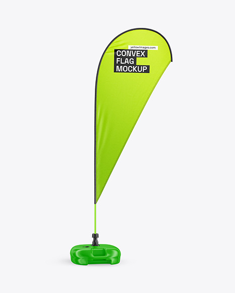 Convex Flag with Metallic Pole Mockup