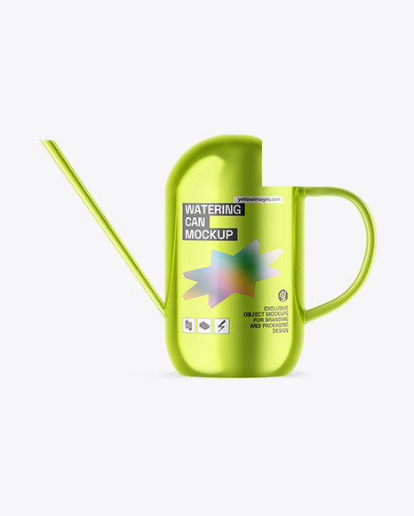 Metallic Watering Can Mockup