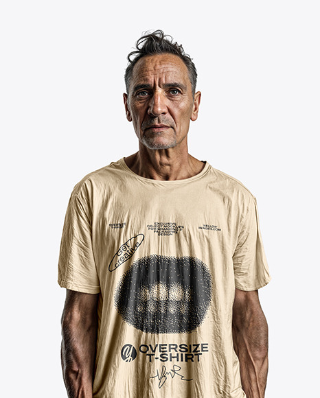 Man Wearing an Oversize T-Shirt Mockup