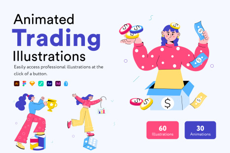 Animated Trading Mini Illustrations