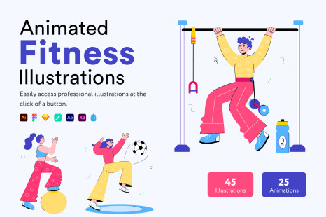 Animated Fitness Mini Illustration