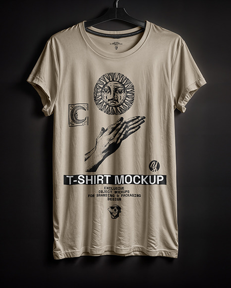Regular Cotton T-Shirt on a Hanger Mockup