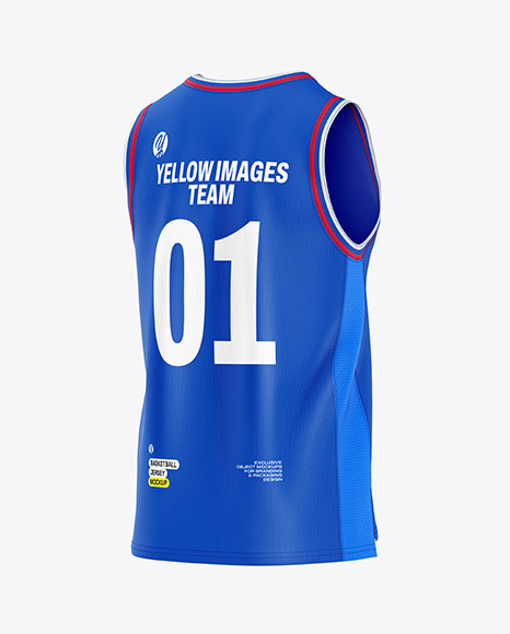Basketball Jersey Mockup - Back Half Side View
