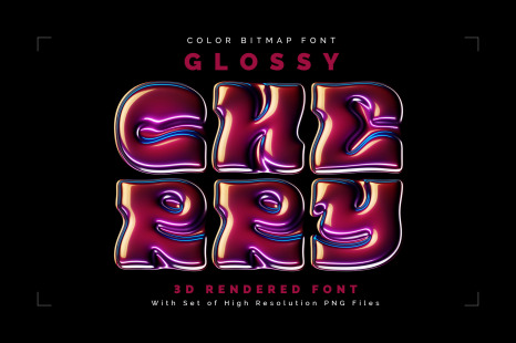 Glossy Cherry — Color Bitmap Font