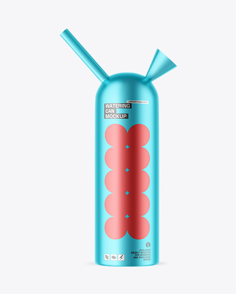 Matte Metallic Watering Can Mockup
