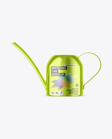 Metallic Watering Can Mockup