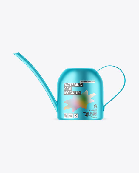 Matte Metallic Watering Can Mockup
