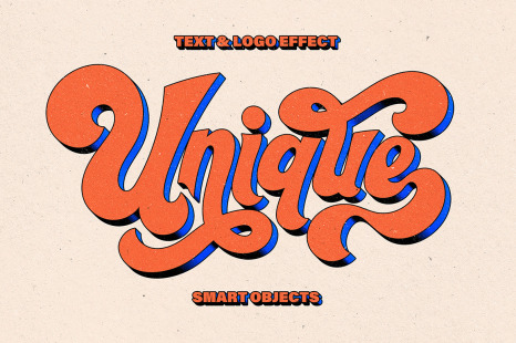 3D Retro Text &amp; Logo Effect
