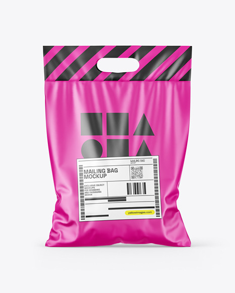 Matte Plastic Mailing Bag with Handle Mockup