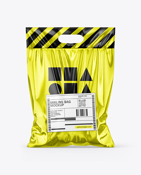 Metallized Mailing Bag with Handle Mockup