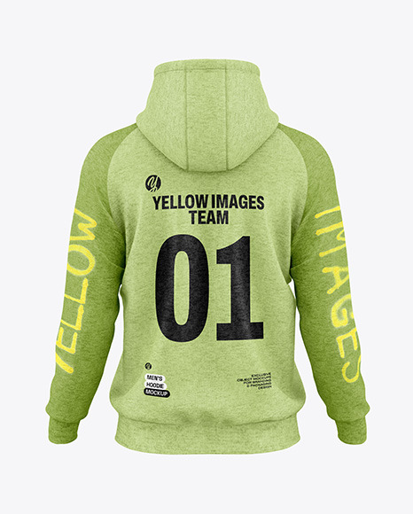 Heather Hoodie Mockup - Back View